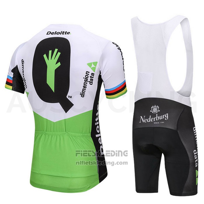 2018 Fietskleding UCI Wereldkampioen Dimension Data Groen Korte Mouwen en Koersbroek